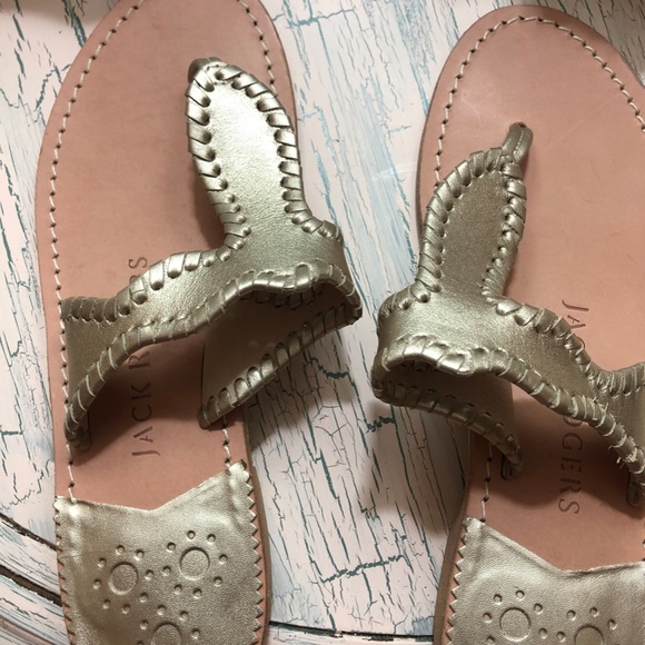 Jack Rogers Jackie Sandal Matte Gold size 7 - Picture 3 of 5